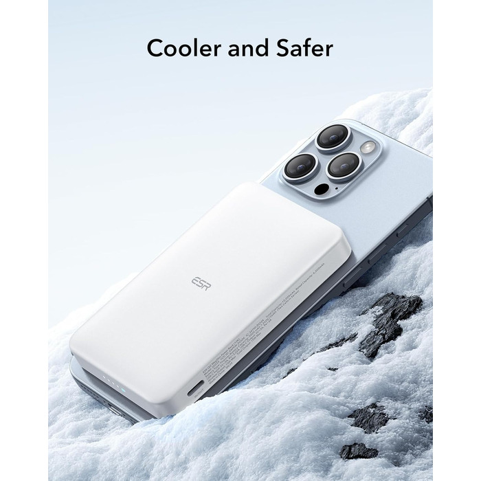 Power Bank ESR MagSafe 10000mAh, QI2, Бездротова Магнітна, 15W, USB-C, для iPhone/Pixel, Білий