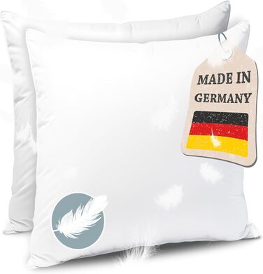 Pillow Feather Pillow Made in Germany - Pillow with 100% feather filling - Feather pillow with cotton cover - Ökotex certified - Filling pillow for restful sleep - Pillow 80x80 2-piece set 2x 80x80 cm