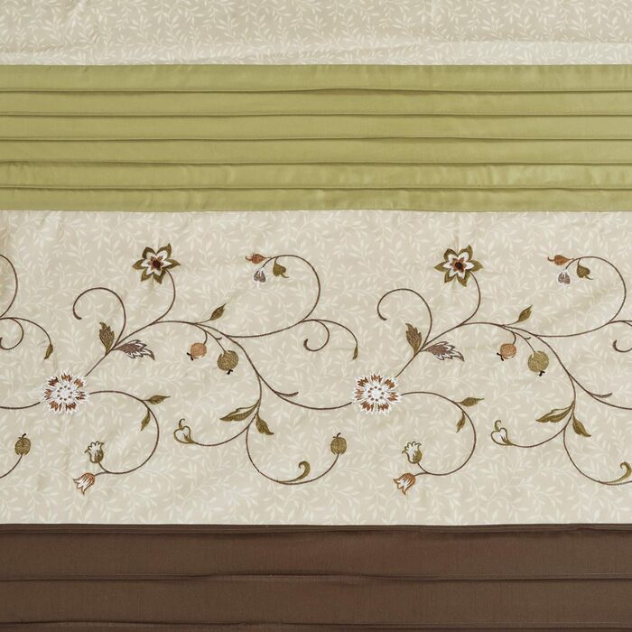 Шторка для душу Madison Park Serene, 183x183 см, зелена, з квітковим візерунком, з штучної шовковистої тканини, для ванної кімнати
