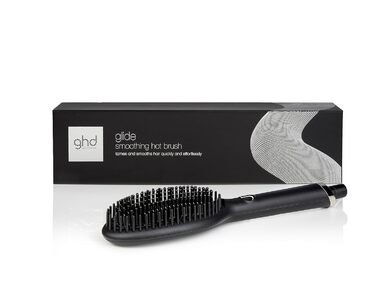 Гладка щітка ghd Glide: для шовковистого та блискучого волосся, випрямляє та дисциплінує сухе волосся, без пуху, для всіх типів волосся, без екстремальних пошкоджень, чорна
