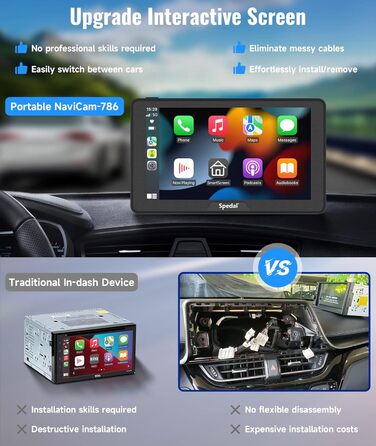 Безпровідний CarPlay і Android Auto Spedal CL786, 7