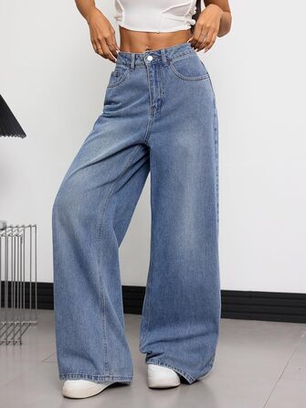 Джинси жіночі кльош Damen Baggy Y2K сині XS (D20)