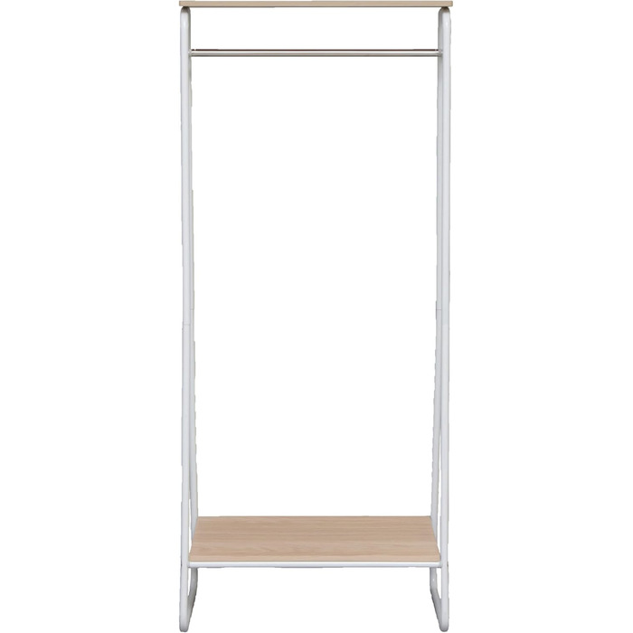 Iris Ohyama Clothes Rack with Wooden Shelves, 4 Levels, White, Modern Design, Robust Frame, Non-Slip, For Bedroom, Studio, Closet, Clothes & Shoes, Laundry Rack, Easy Assembly, (White, Shelves 2)