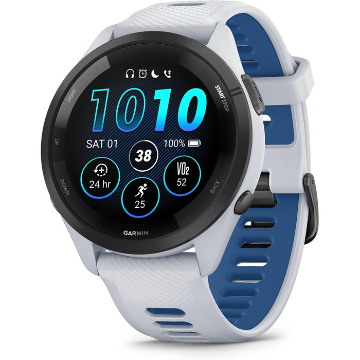 Garmin Forerunner 265 чорний/світло-сірий (46 мм, Whitestone та Tidal Blue)