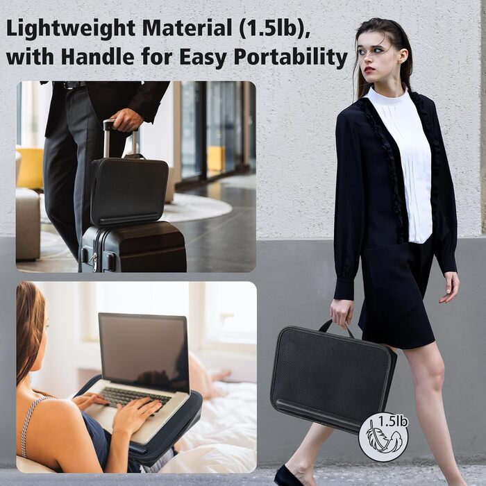 Підставка для ноутбука Lapdesk з подушкою, чорна - до 15.6 дюймів