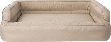 Dog bed, pet furniture, cat bed, removable cover, dog basket, dog cushion, dog lounger, sleeping places, dog sofa, Beige, XL: 96x62 cm