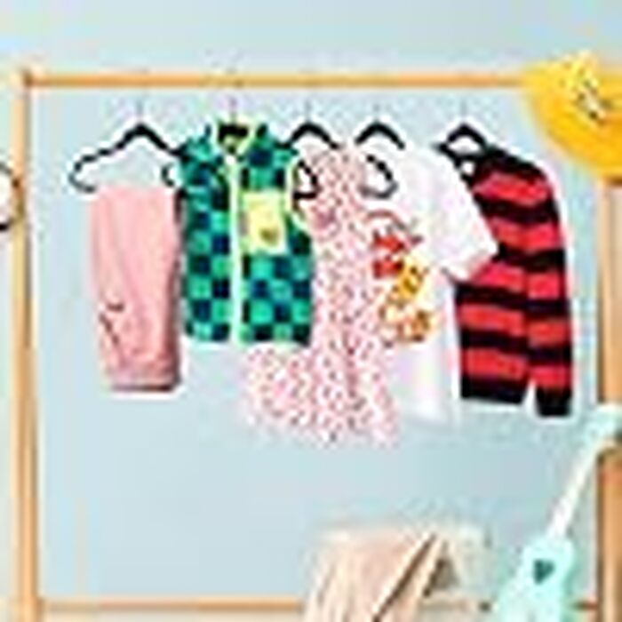 Дитячі пластикові вішалки для одягу Quality Hangers, тонкі компактні плічка з поворотним гачком для сорочок та піджаків, чорні, 35 см, 30 шт.