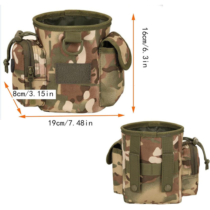 Сумка-мішечок на шнурку для дресирування собак, для полювання, Airsoft, іграшки, ласощі (камуфляж)