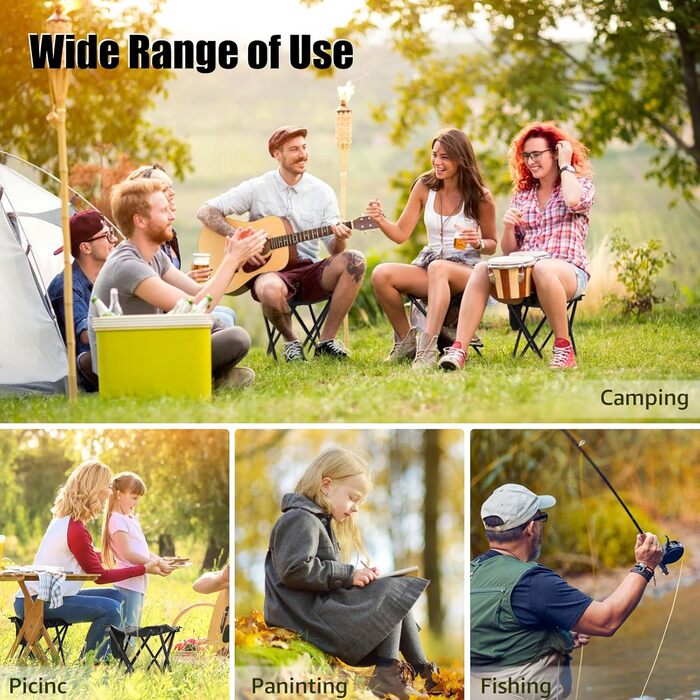 Складний стілець MATEPROX: легкий, портативний, для відпочинку на природі, риболовлі, кемпінгу та саду