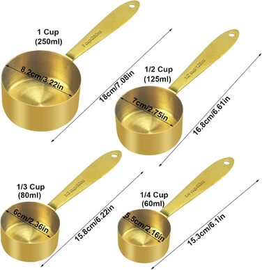 Magnetic Measuring Spoon and Cup Set of 13 for Kitchen, 8 Piece Double-Sided Magnetic Measuring Spoons with Leveler, 4 Piece Stainless Steel Measuring Cups for Measuring Liquid and Dry Ingredients