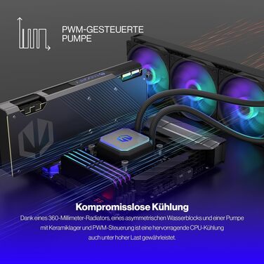 ENDORFY Navis F360 ARGB – Система водяного охолодження CPU з радіатором 280 мм, PWM-насос, 2 вентилятори Fluctus 140 PWM ARGB, підтримка Intel LGA 1700/1200/115x та AMD AM5/AM4