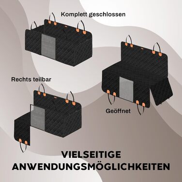 Захист для заднього сидіння автомобіля для собак від Hainberger: водовідштовхувальний, стійкий до подряпин, з боковим захистом та оглядовим вікном, 137x147 см