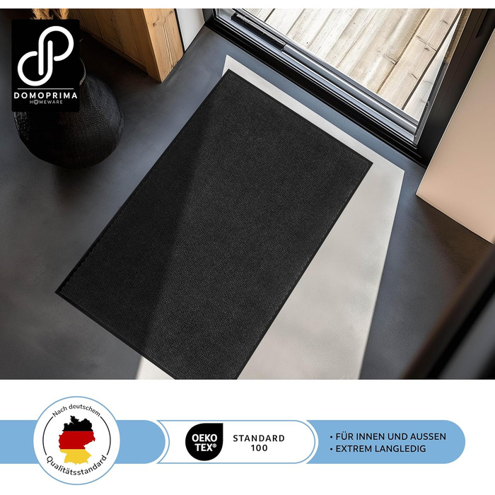 DOMOPRIMA Commercial Grade Entrance Mat - 90x150cm - Non-Slip, Weatherproof, Washable Entrance Mat for Indoor/Outdoor Use