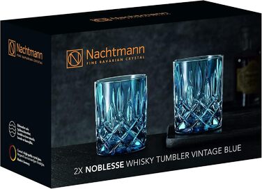 Набір склянок для віскі Nachtmann Noblesse, 2 шт, 295 мл, Vintage Blue, з кришталевого скла, 104243
