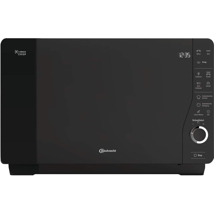 Мікрохвильова піч Bauknecht ExtraSpace Crisp MW 427 SL з грилем та функцією Crisp, 25 л, 800 Вт, срібна