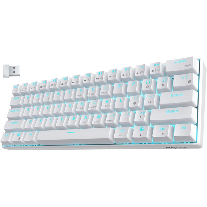Механічна клавіатура RK ROYAL KLUDGE RK61-US: 60% з підсвічуванням, Bluetooth/2.4Ghz, Hot-Swappable, QWERTY (US)