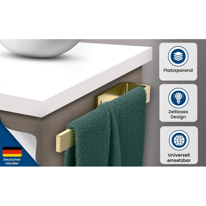 Настінна полиця для рушників rtmr, з кріпленням для свердління, преміум-якість, з алюмінію, 38 см, для ванної кімнати та гостьового туалету