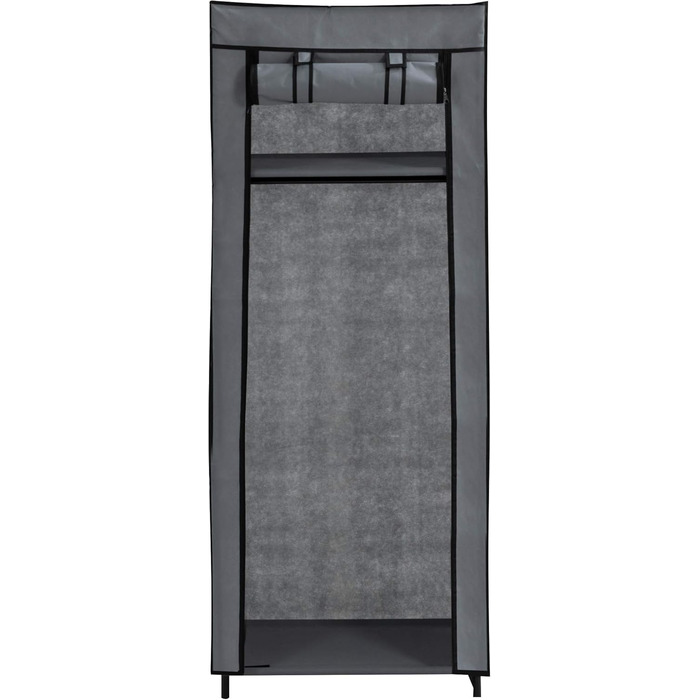 axentia 132891 Wardrobe, approx. 60 x 148 x 45 cm, Grey-black