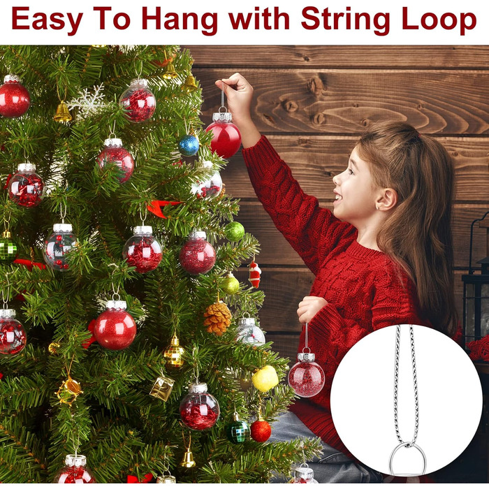 Набір прикрас на ялинку: 30 пластикових кулі діаметром 6 см (червоні)