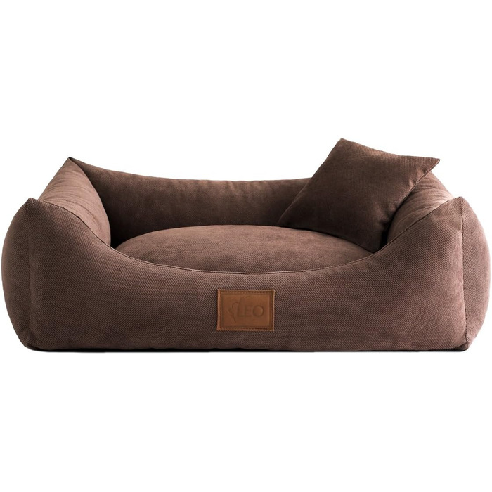 Софа для собак Sun: 6 розмірів, 4 кольори. Лежанка, подушка, софа, кошик для собак. (80x60), (L 115 x B 90 x H 24 см, Коричневий)