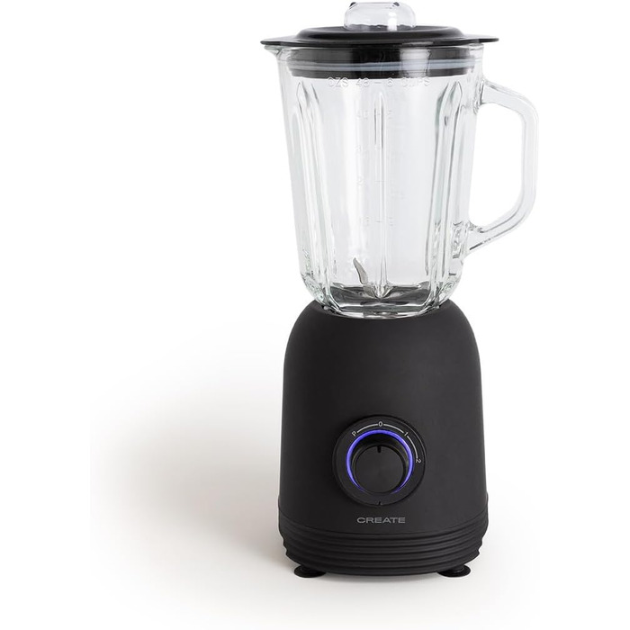 CREATE/BLENDER MATTE/American Style Stab Mixer Black / 2 Speeds, 1.5L Capacity, Safety System, 1m Cord, 4 Stainless Steel Blades, 800W Black BLENDER MATTE