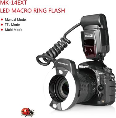Кольцевий світловий прилад Meike MK-14EXT-N з LED AF Assist для камер Nikon DSLR