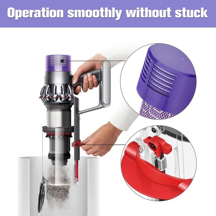 Dyson V10 Dustbin and Filter Replacement Set - Compatible with Dyson Cyclone V10 SV12 (969509-01 & 969082-01)