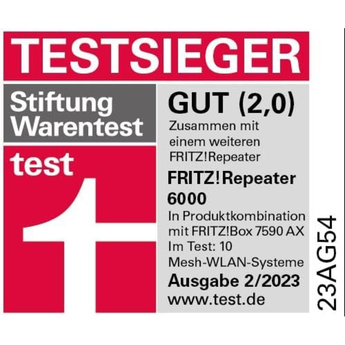 FRITZ!Repeater 6000: WiFi 6 репітер з трьома радіомодулями (5 ГГц, 2.4 ГГц, 2.5 Гбіт/с LAN), українська версія