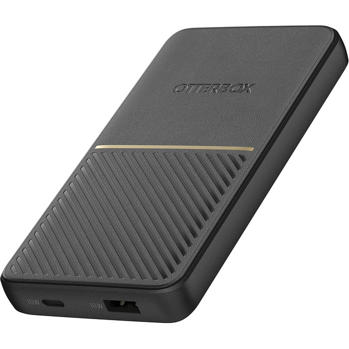 Power Bank OtterBox Robustes 15000 mAh з USB-A та USB-C, 18W, Швидка зарядка, Чорний
