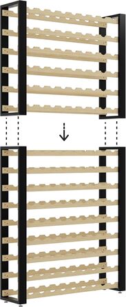 Lenmar Serie RW Wooden Wine Rack for Bottles, LOFT, Bottles, Wine, Bottle Rack, Cellar Rack, Shelves, Bottle Holder, Wine Stand … (LOFT 135, 204 x 104 x 27, 135 Bottles)