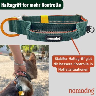 Нашийник для собак Nomadog Trailblazer XL - міцний тактичний нашийник з ручкою, алюміній, для великих собак