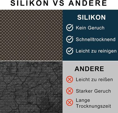 Килимок для порогу Fowooyeen з силікону, 43x76 см, коричневий - антиковзаюча, миюча, для дому та вулиці