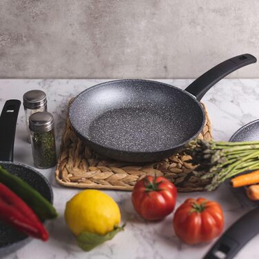 Набір антипригарних сковорідок Avilia AM Salus Hard System (16-20-24-28 см), з ізольованими ручками, виробництво Італія