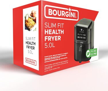 Фритюрниця BOURGINI з керамічним покриттям, 5 літрів, 1500 Вт, чорна (без шкідливих речовин)