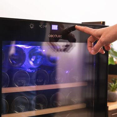 Cecotec Bolero GrandSommelier 36000 Wine Cooler - 95 Liter, Compressor, Touch Control, LED, Black - 36 Bottles