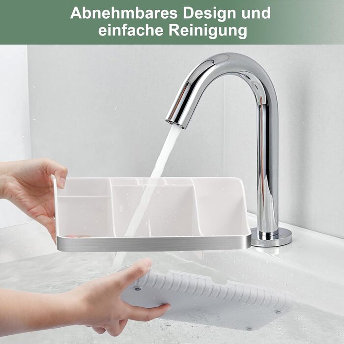 Тримач для зубних щіток у ванну кімнату: органайзер для електричної та звичайної зубної щітки, дозатор для пасти, 7 відділень, срібляста поверхня