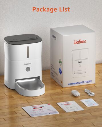 Автоматичний годівниця для котів Balimo 3L з таймером, нічником та мискою з нержавіючої сталі, для собак та котів, Fresh Lock