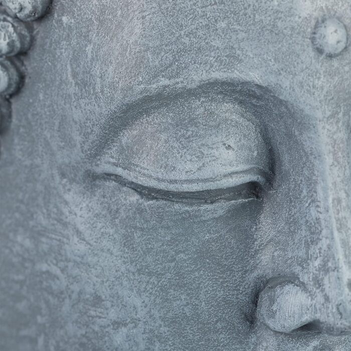 Relaxdays XL Buddha Figure Sitting, 50 cm tall, Feng Shui, Outdoor, Garden Decoration Figure, large Zen Buddha Statue, light grey