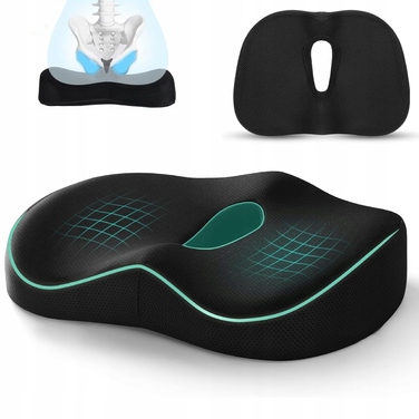 Ортопедична подушка для сидіння з ефектом пам'яті (Memory Foam), профільна, велика