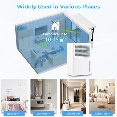 Електричний осушувач повітря SOARS 12L/24h - мобільний осушувач для дому, підвалу, з таймером та LED дисплеєм