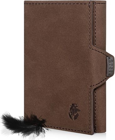 SENYOR CROW® Slim Wallet with Coin Pocket and RFID Protection | NewGen Wallet made of Genuine Leather | High-Quality Wallet | Card Holder for 11 Cards | Brown