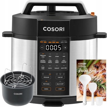 Мультиварка Cosori 5,7 л, срібляста, 1100 Вт, 13 програм