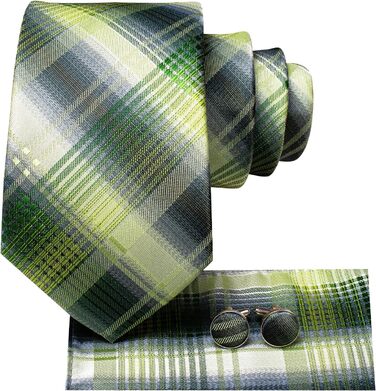 Краватка чоловіча Dubulle з квітковим візерунком Paisley, шовкова краватка для чоловіків, смугаста, краватка та нагрудна хустинка, набір для весілля, бізнесу (перехідний колір зелений)