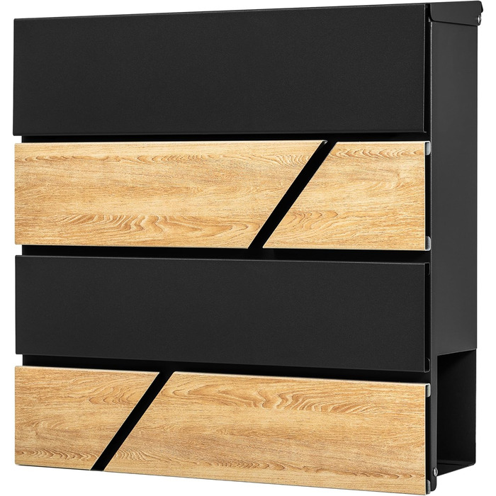 Поштова скринька Verda з газетницею, антрацит RAL 7016, срібло, 37x37x11 см, 2 ключі, монтажний комплект. Дизайнерська настінна поштова скринька