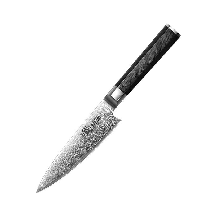 Кухонний ніж для шеф-кухаря MITSUMOTO SAKARI Gyuto, порошковий сталь VG-Pro, чорна ручка, 14 см, Японія