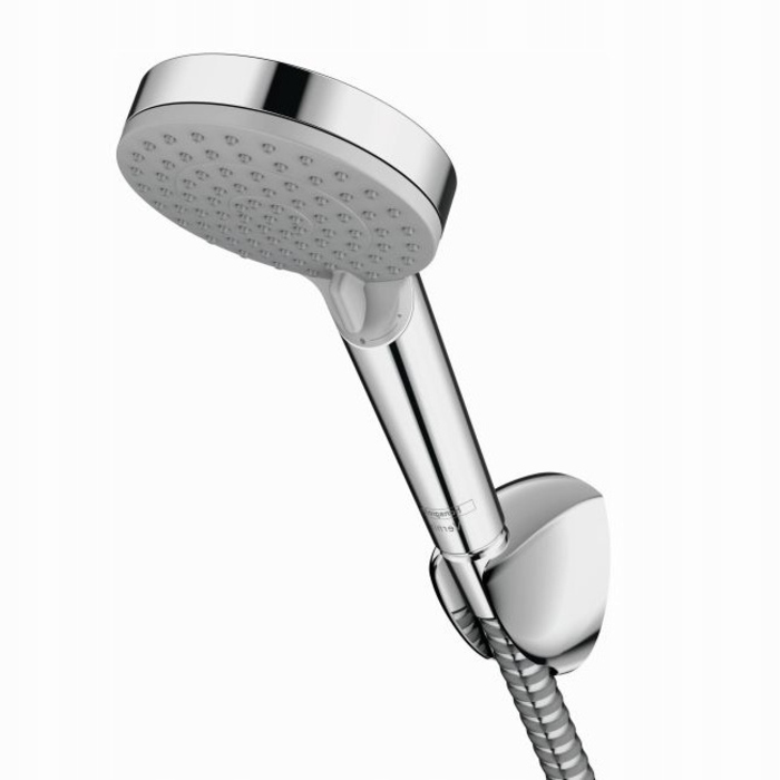 Душова лійка Hansgrohe кругла, срібляста, зі шлангом 160 см, EcoSmart