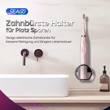 Електрична зубна щітка Seago з датчиком тиску, 40000 VPM, 8 насадок, 5 режимів, для дорослих, SG-2752 (Рожева)