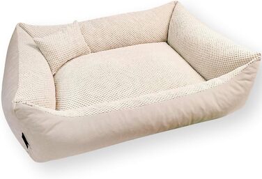 М'яке ліжко для собак 4L Textil Teo, корзина для собак середнього розміру, ліжко-подушка, 60x40 см, бежеве