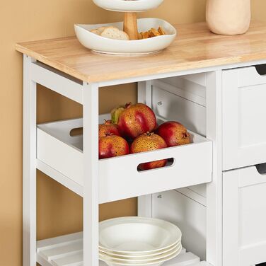 SoBuy Rolling Kitchen Cart with 2 Removable Shelves and 1 Tray