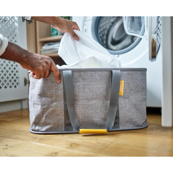 Joseph Joseph Hold-All - Collapsible 35L Laundry Basket Bag, Durable Fabric, Moisture-Resistant - Grey